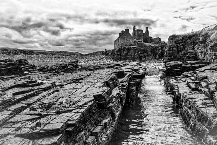The channel Brims Castle, Thurso, Caithness, Scotland