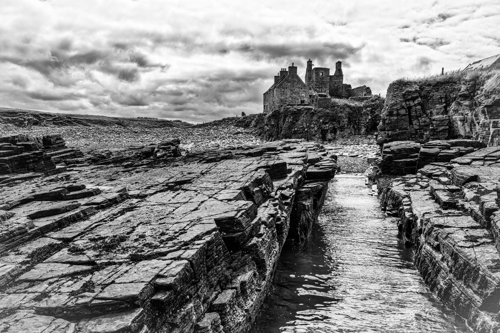 The channel Brims Castle, Thurso, Caithness, Scotland, United Kingdom