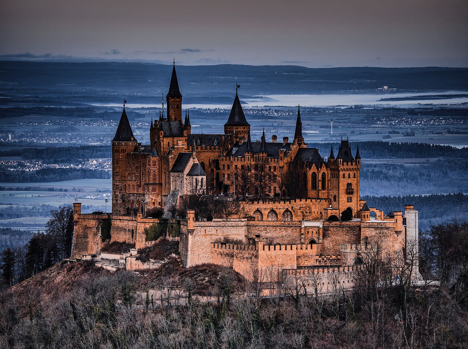 The view on Hohenzollern Castle from Zellerhorn Gipfel, Germany