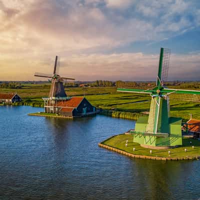 Windmills at Zaanse Schans, Netherlands
