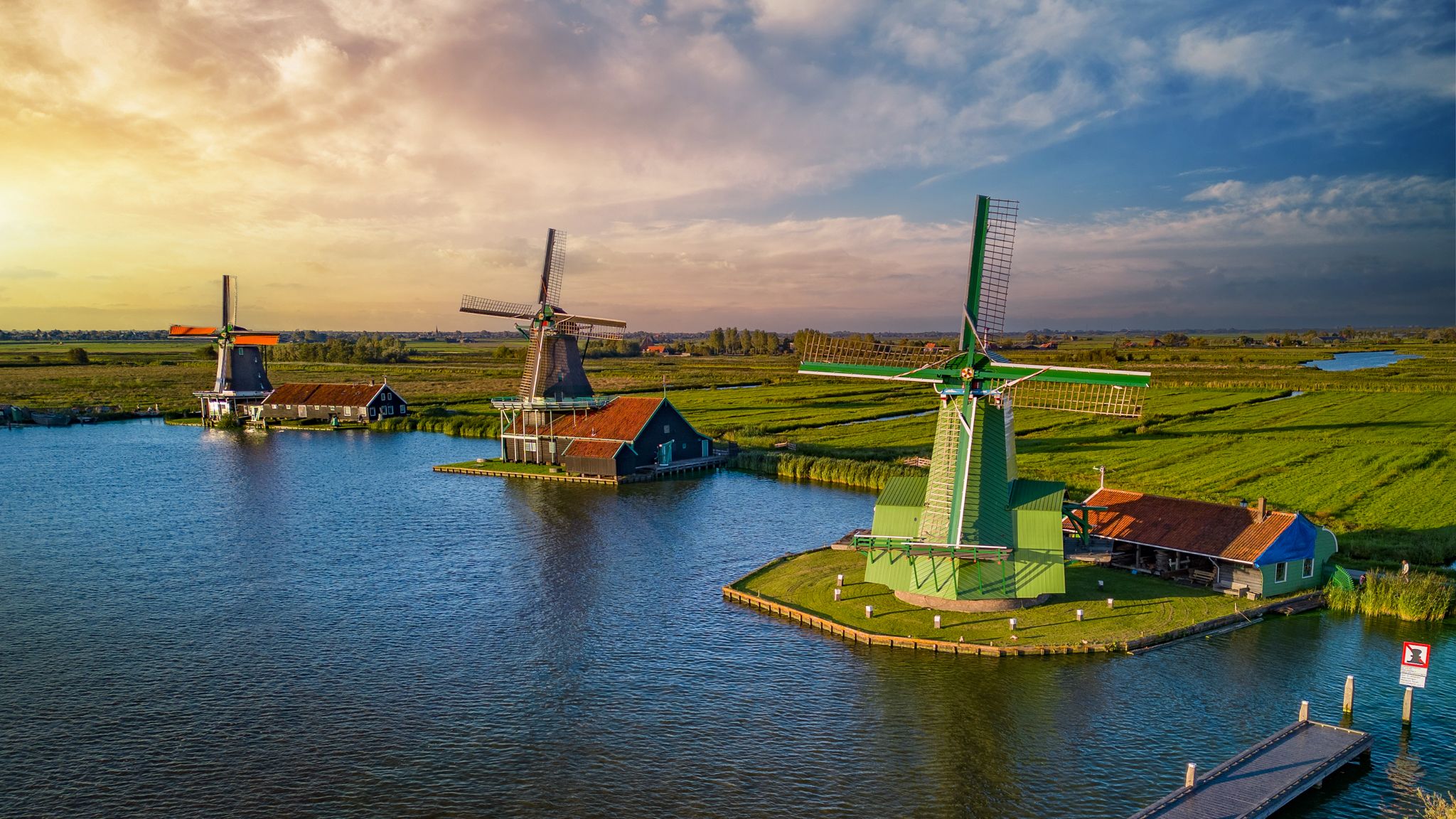 Windmills at Zaanse Schans, Netherlands