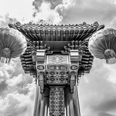 Chinatown gate on a cloudy day, Thailand