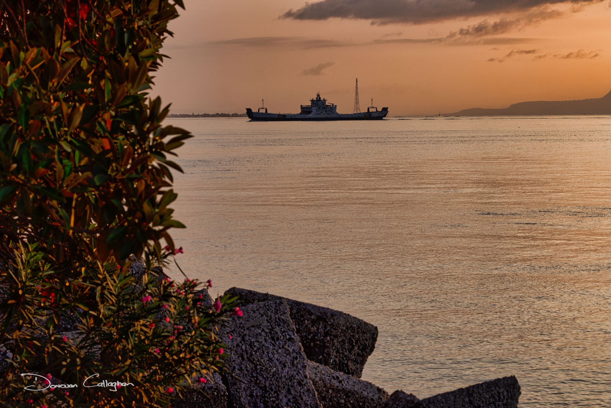 Early car ferry, Harbour, Messina, Sicily, Italy