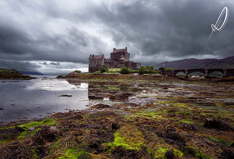 Side view of Eilean Donan Castle, Scotland, United Kingdom