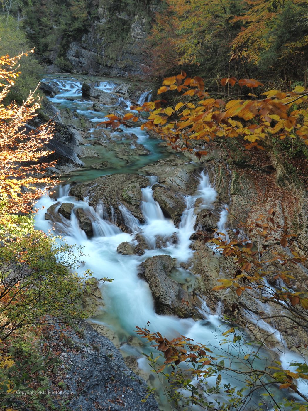 Fall in Tiefenbach Gorge, Austria