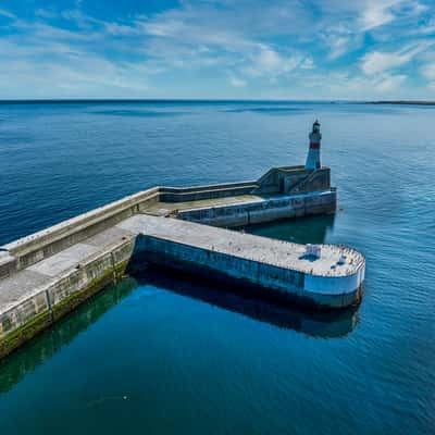 Fraserburgh Harbour Lighthouse, Fraserburgh, UK, United Kingdom