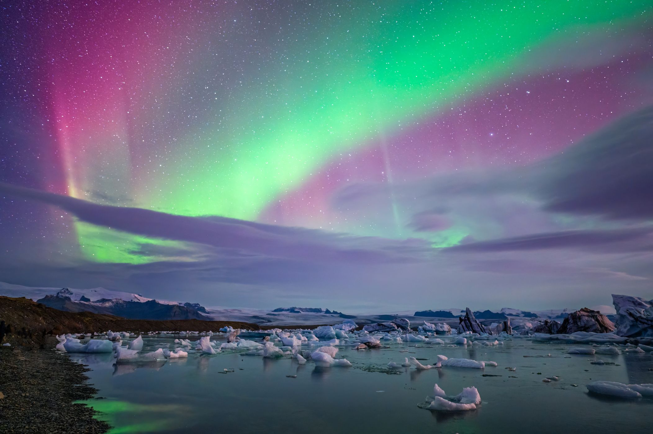 Glacial Lagoon at Jökulsárlón, Iceland