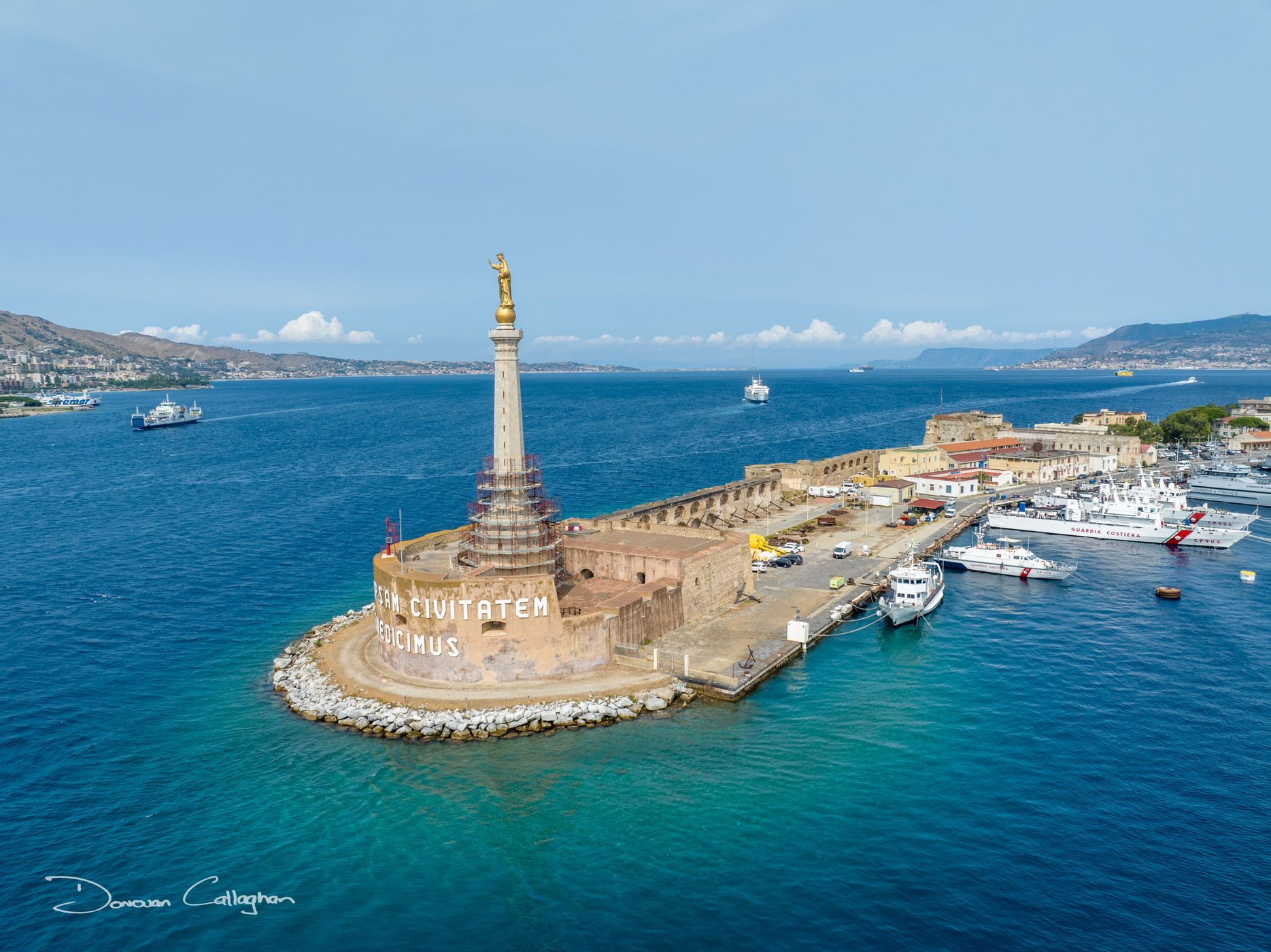 Golden Madonna statue Messina, Italy