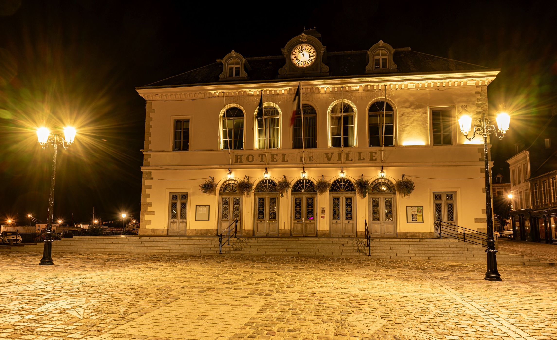 Honfleur at night, France