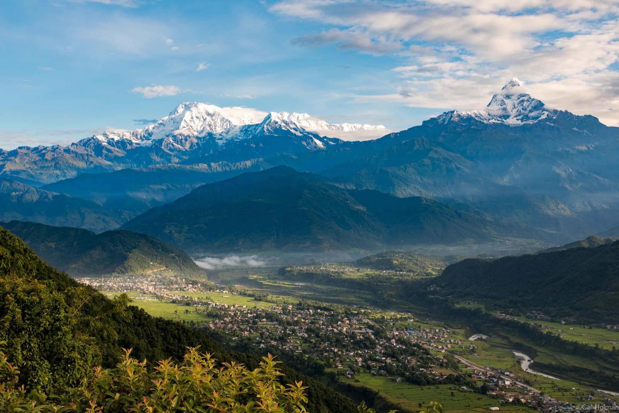 Long focus view from Sarankot to Annapurna, Nepal