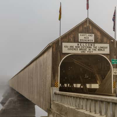 Longest Covered Bridge in Hartland, New Brunswick, Canada