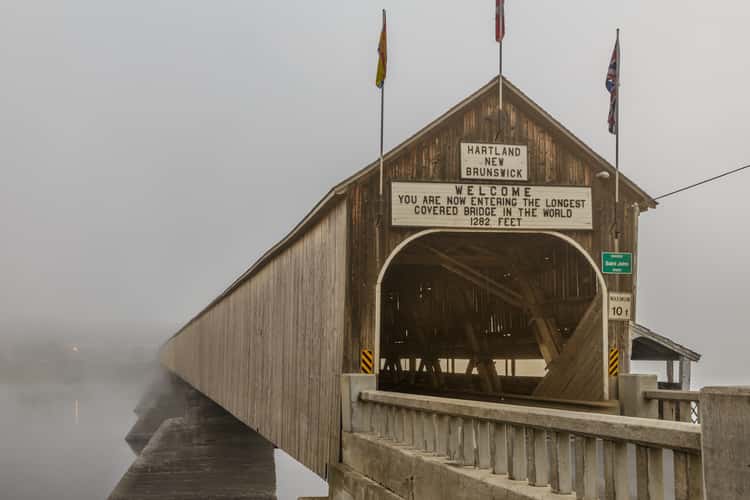 Longest Covered Bridge in Hartland, New Brunswick