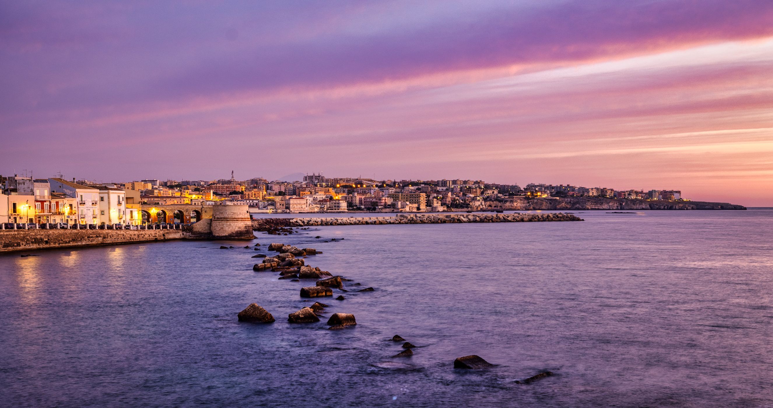 Looking north Syracuse, Sicily, Italy