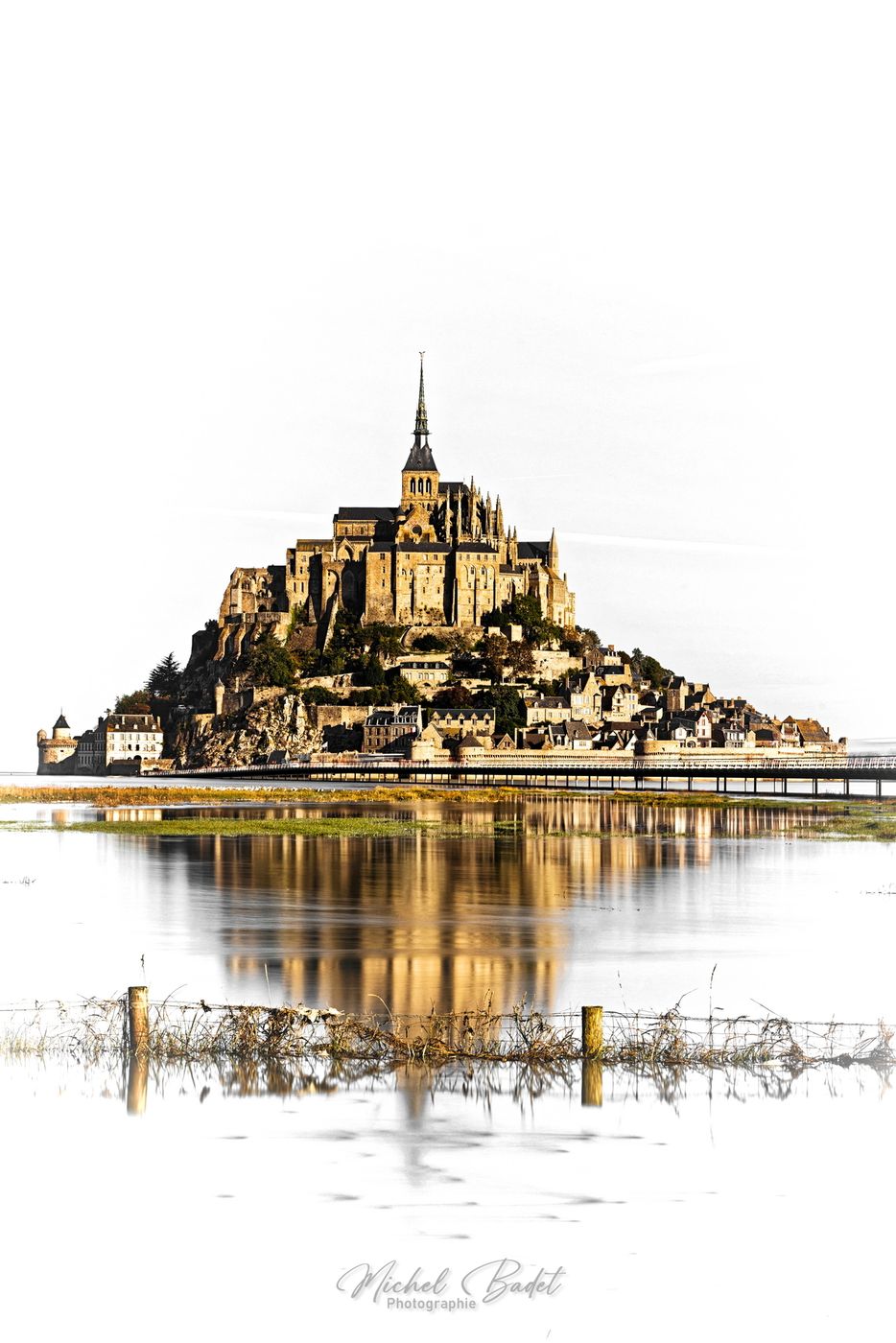 Mont Saint-Michel from Bridge, France