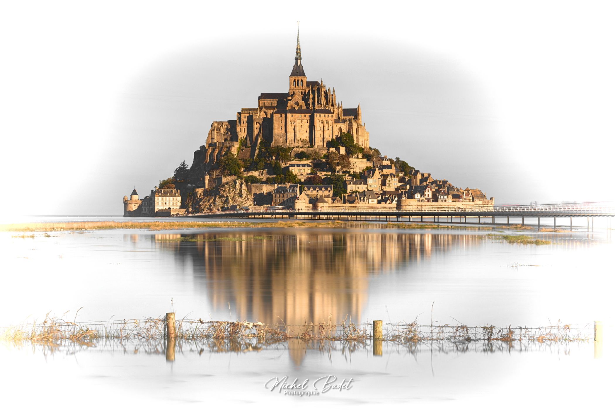 Mont Saint-Michel from Bridge, France