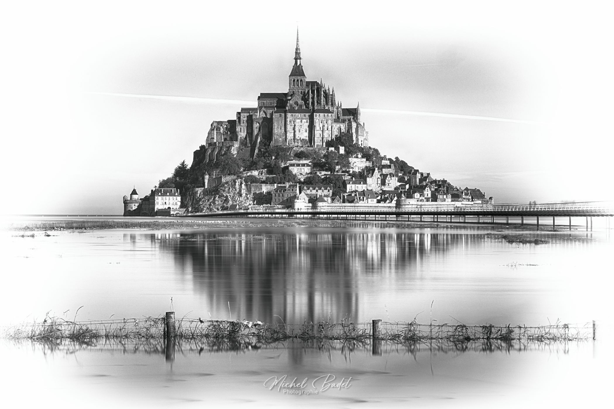 Mont Saint-Michel from Bridge, France