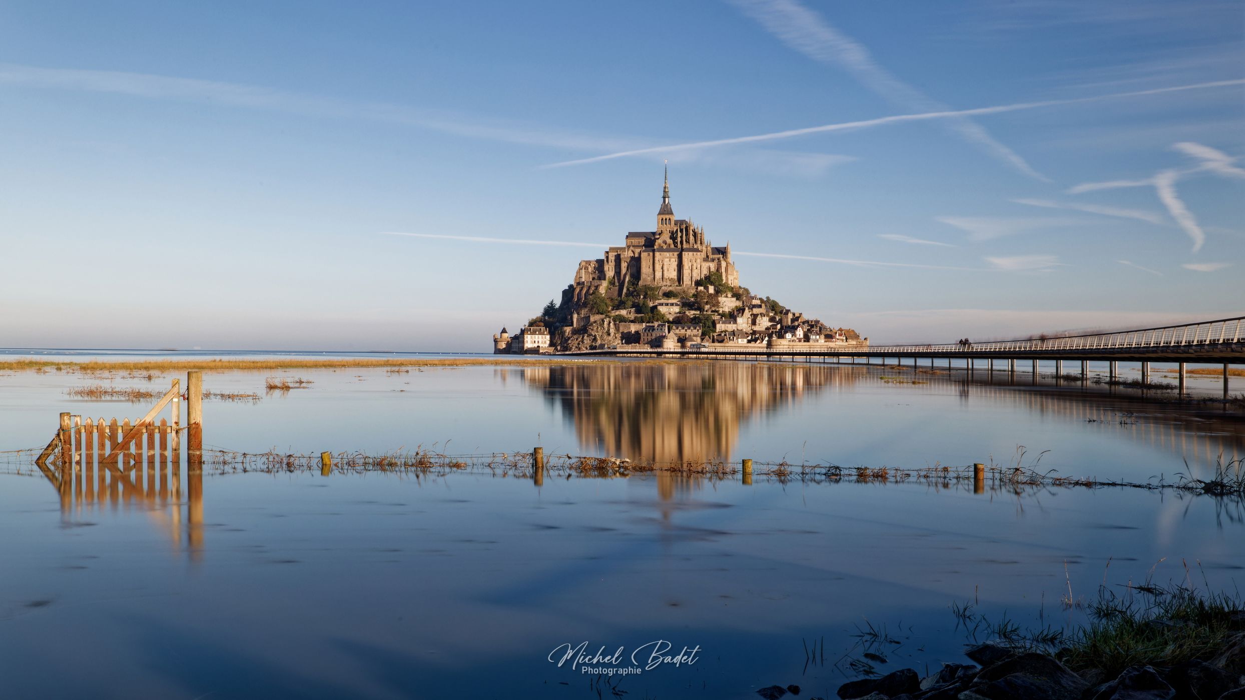 Mont Saint-Michel from Bridge, France