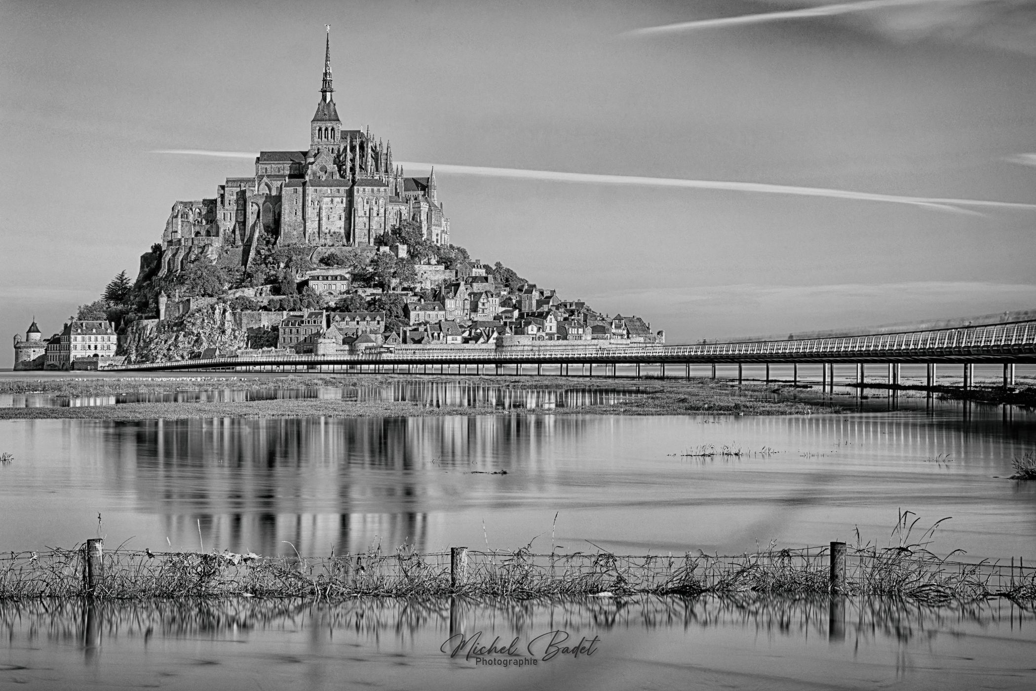 Mont Saint-Michel from Bridge, France