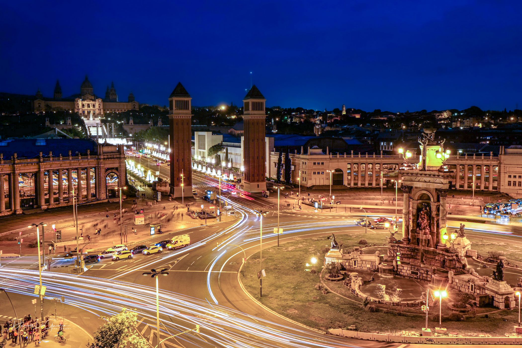 Montjuic Hill with National Art Museum of Catalonia, Barcelona, Spain