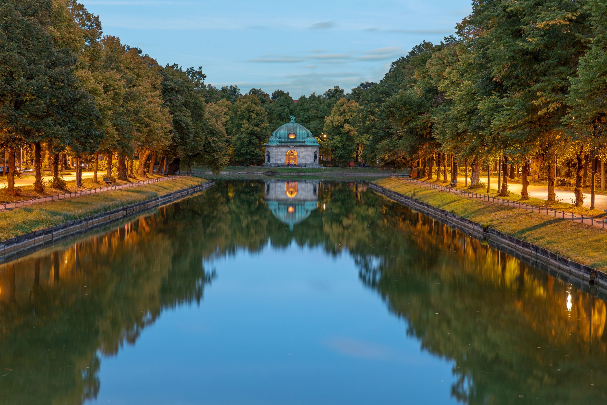 Nymphenburg Canal with Hubertus Fountain, Germany