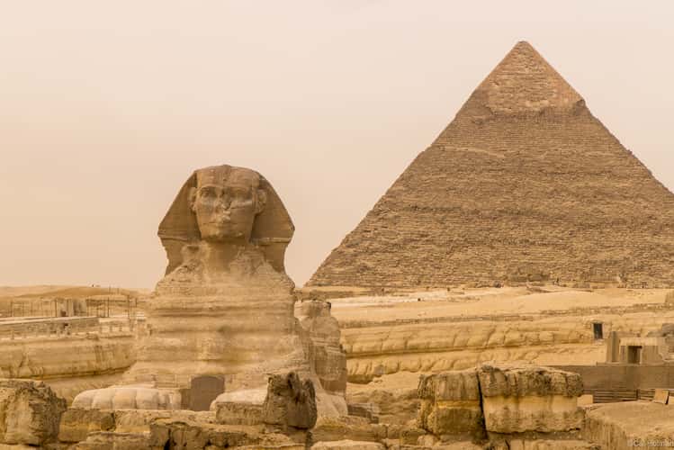 Sphinx and the pyramids