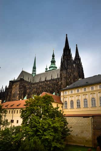 St. Vitus Cathedral from Powder Bridge, Prague