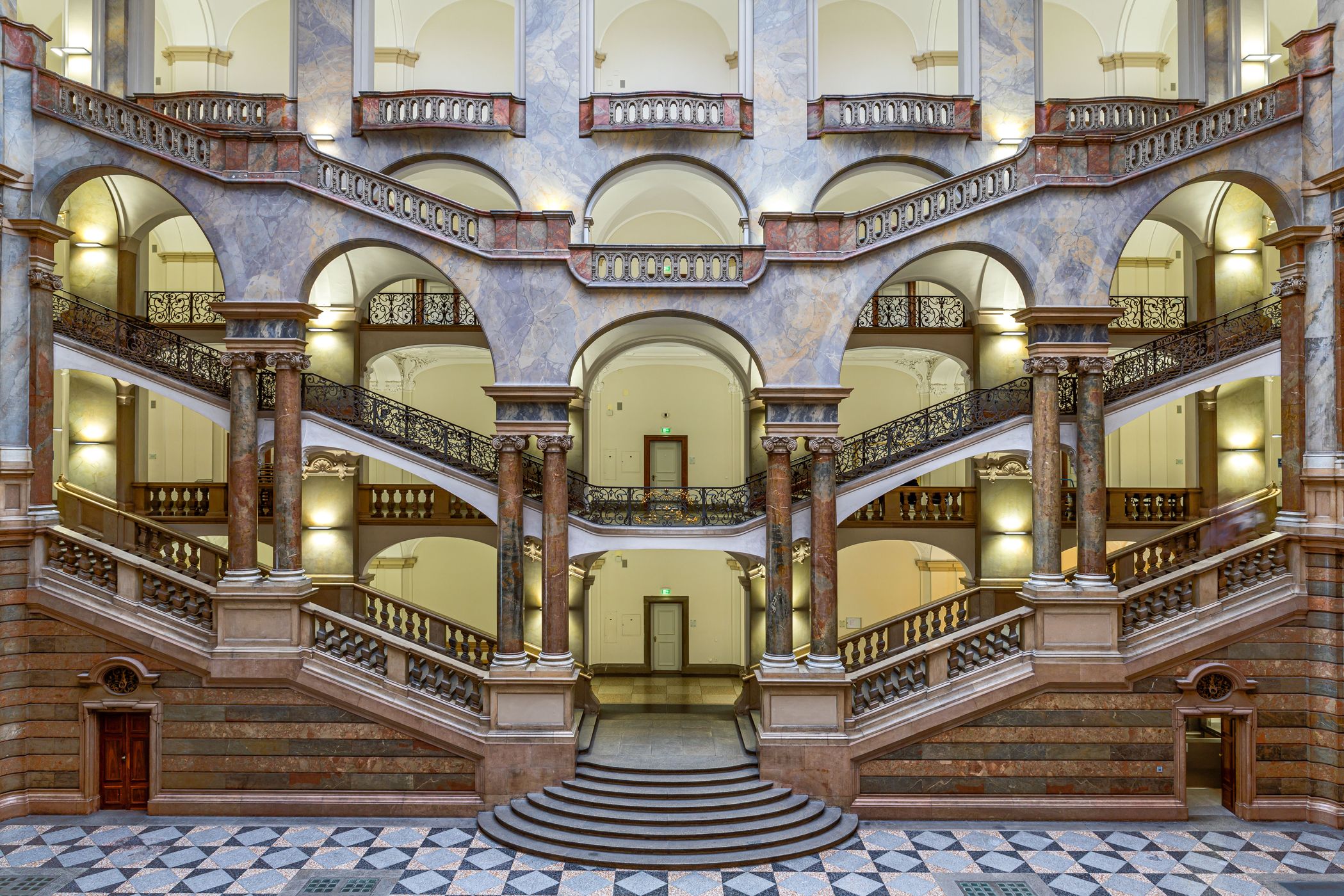 Staircase in the Justizplalast, Munich, Germany