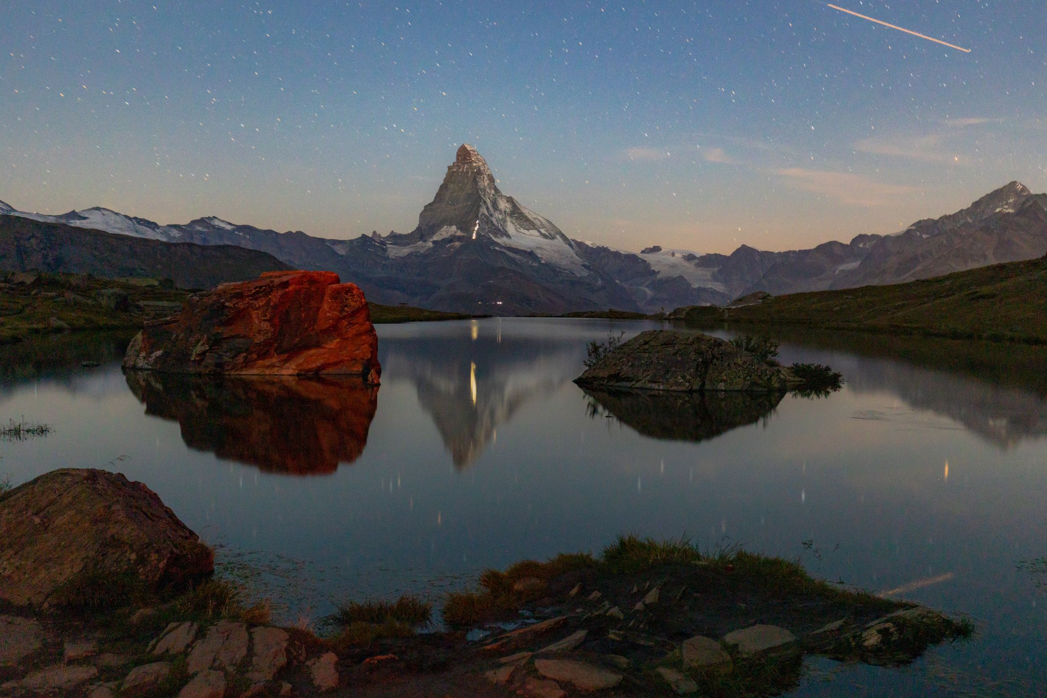 View to Matterhorn from Stelli Lake, Switzerland