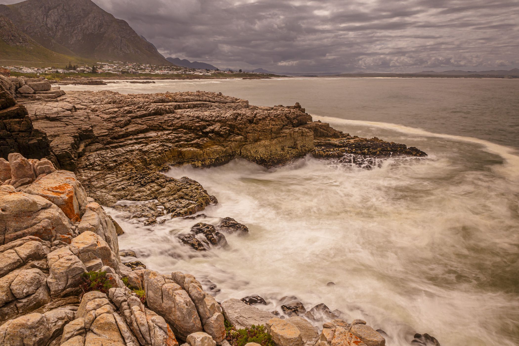 Stormy Weather at Cliff Path in Hermanus, South Africa, South Africa
