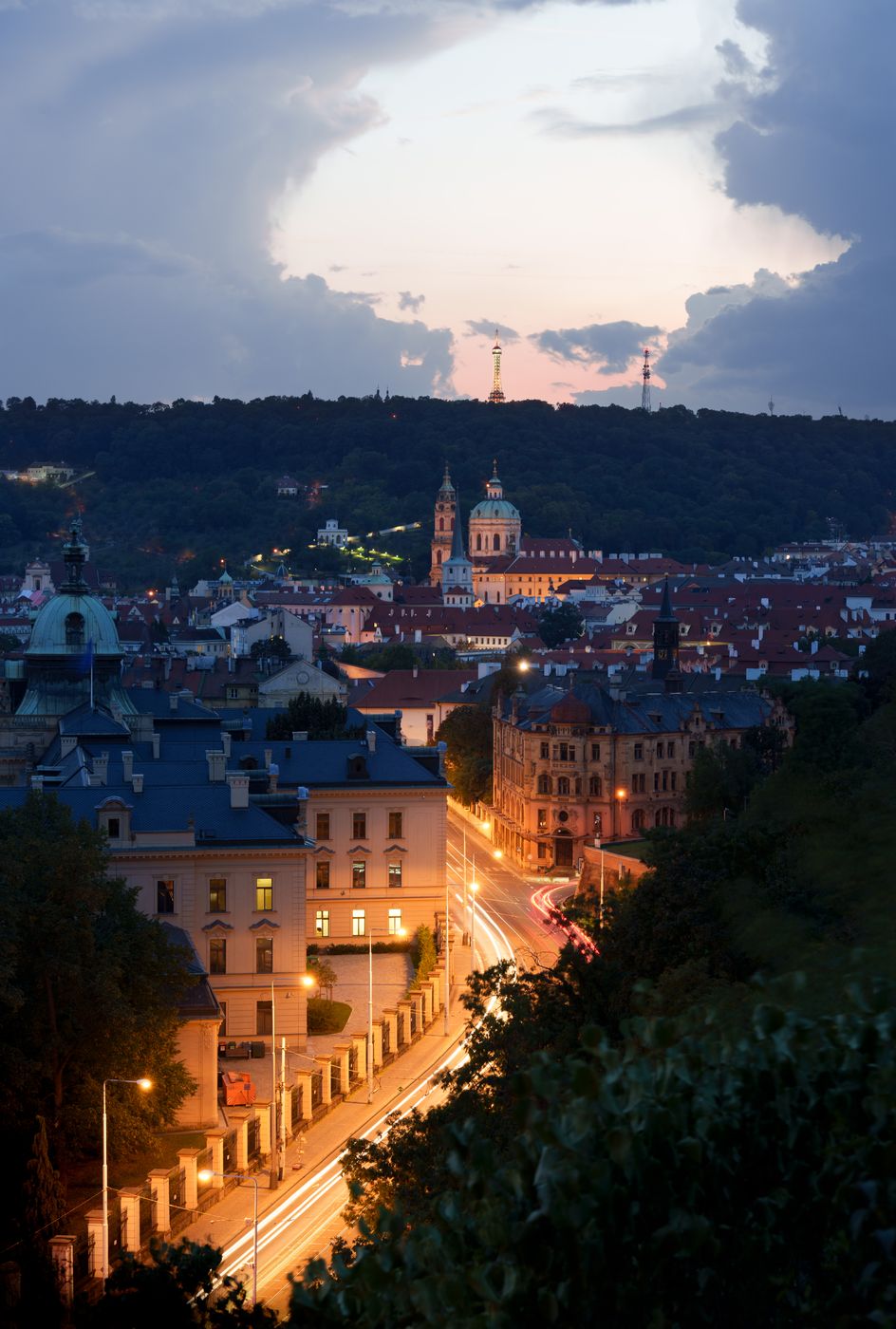 Street view in Prague, Czech Republic