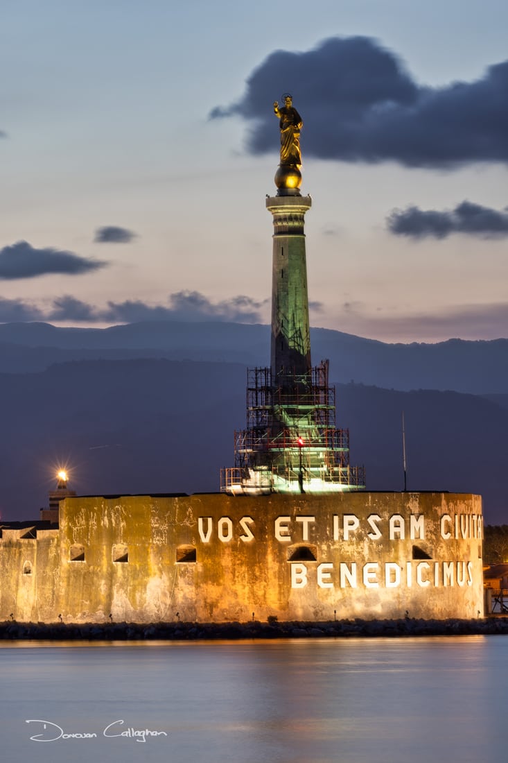 Madonna Della Lettera Messina Storia Sunrise, Madonna della Lettera, Messina, Sicily., Italy