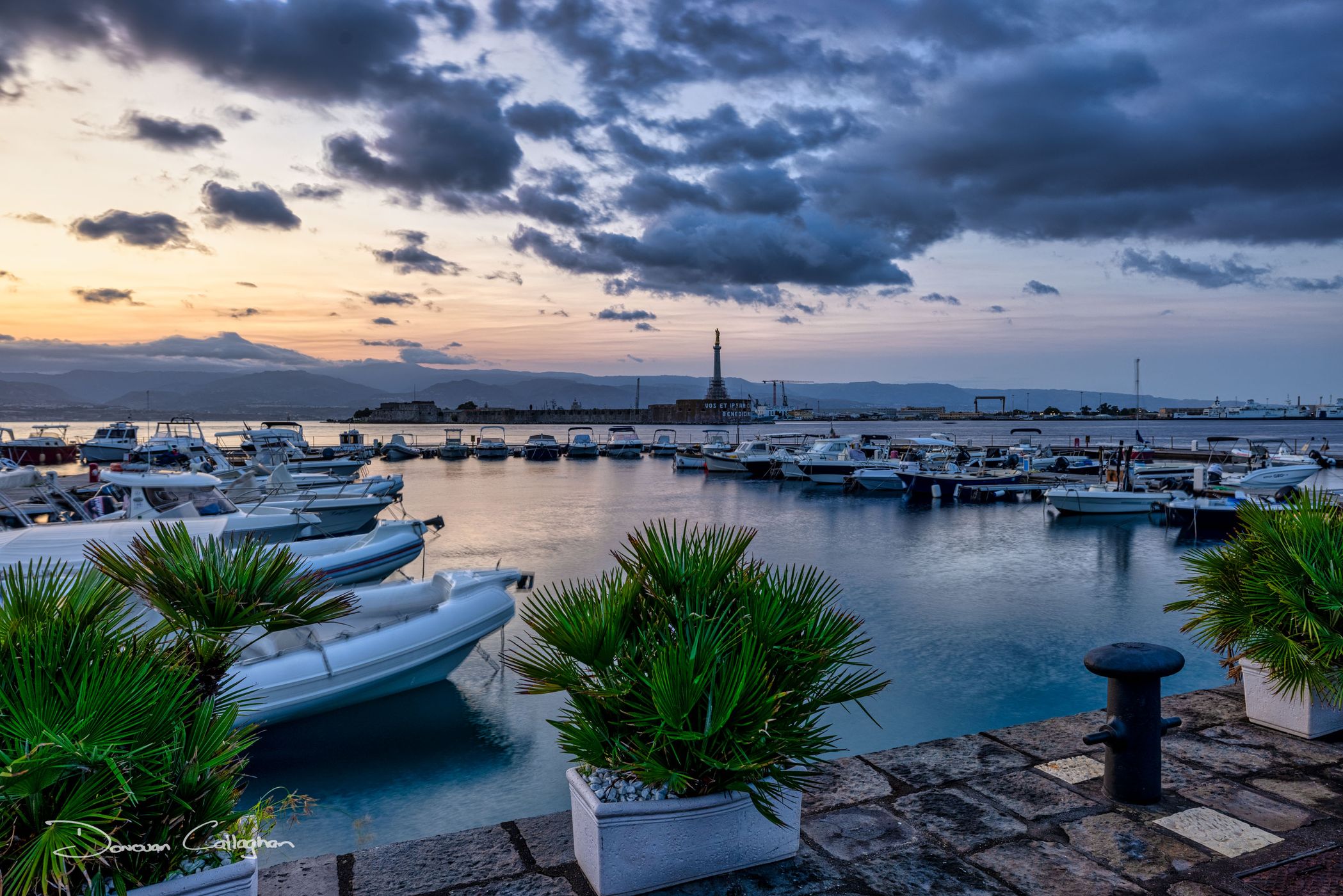 sunrise Marina, Messina, Sicily, Italy