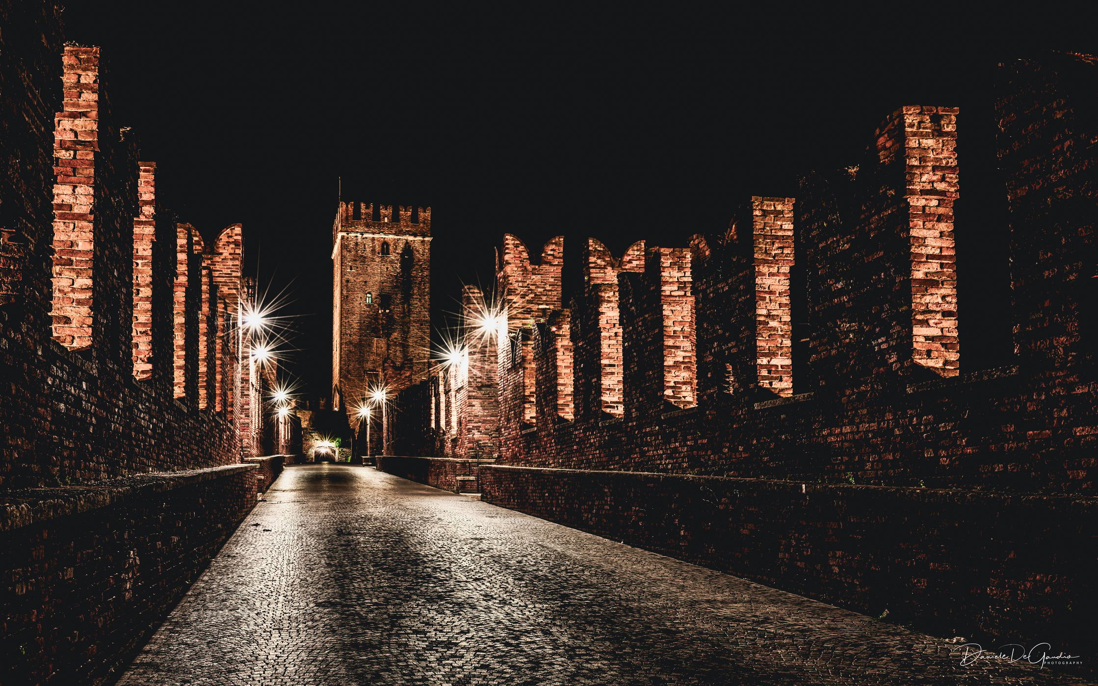 The Castel Vecchio Bridge blue hour Verona, Italy