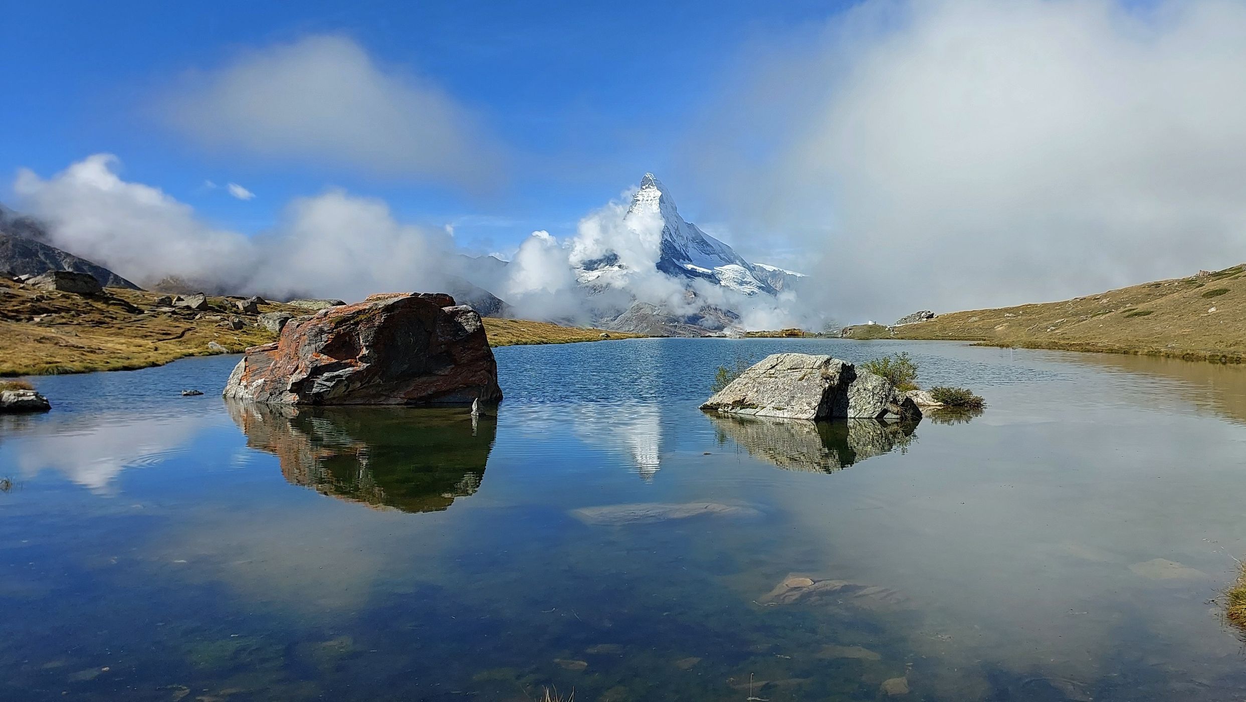 View to Matterhorn from Stelli Lake, Switzerland