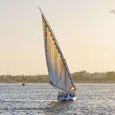 The Nile in Luxor from East embankment, Egypt