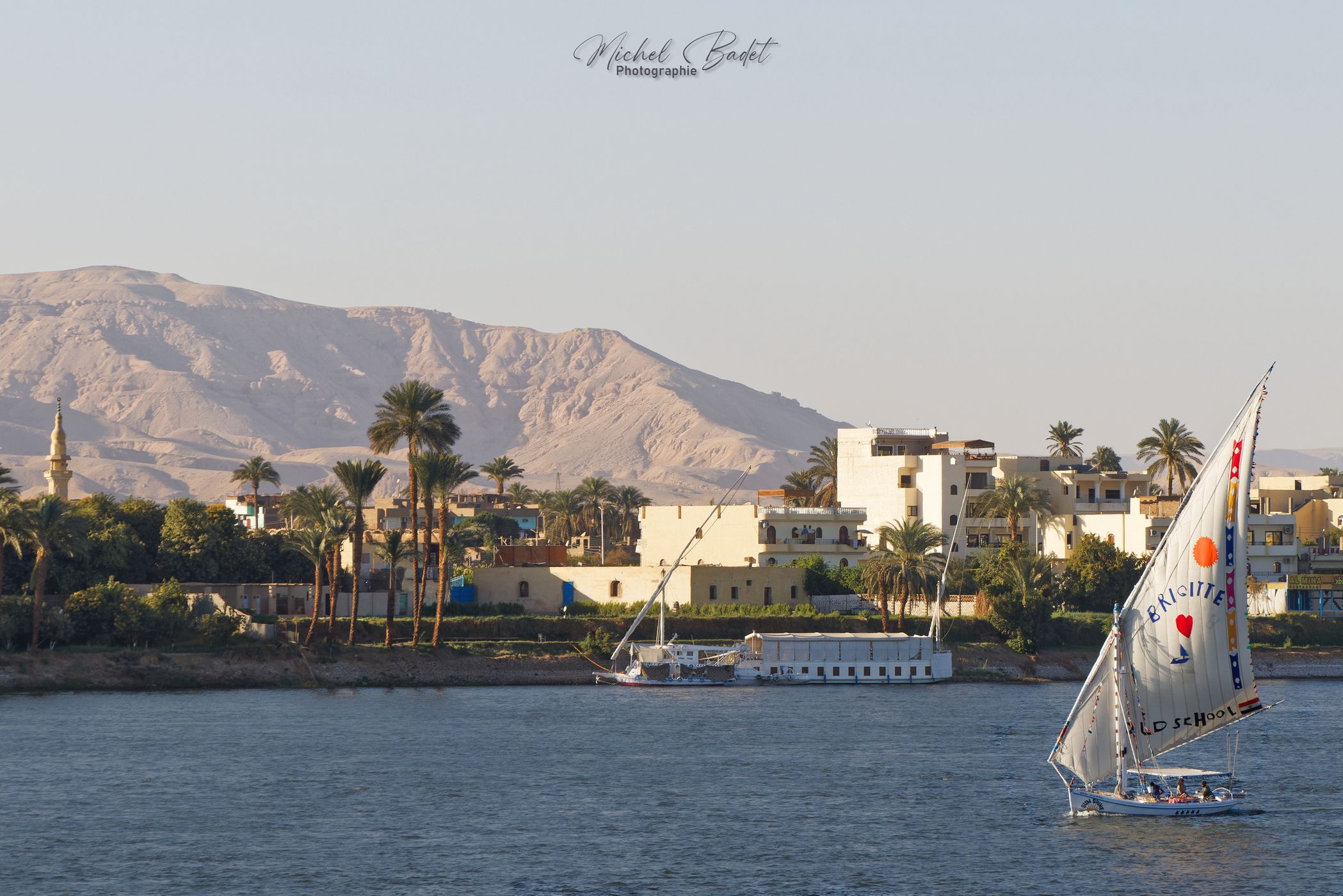 The Nile in Luxor from East embankment, Egypt