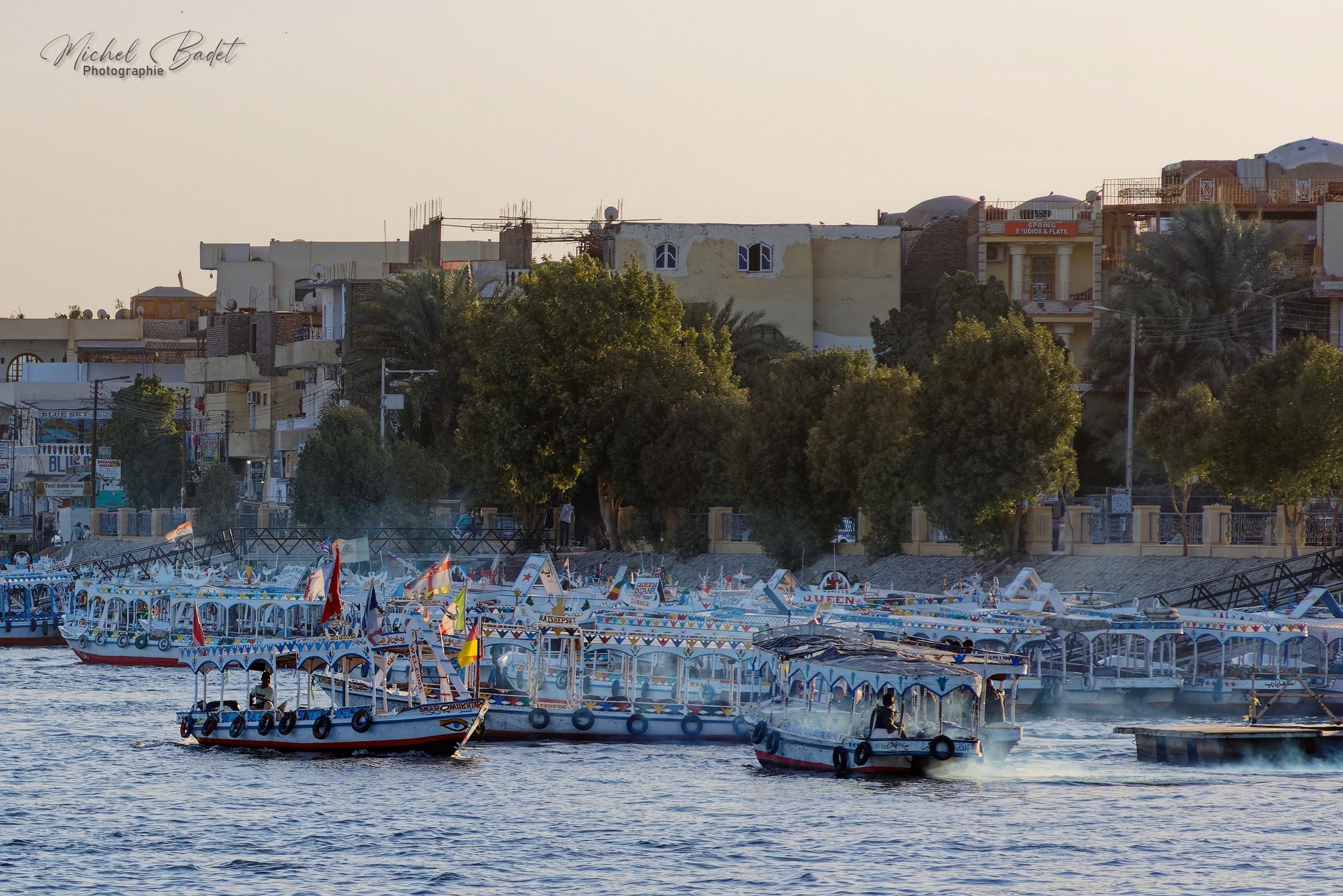 The Nile in Luxor from East embankment, Egypt