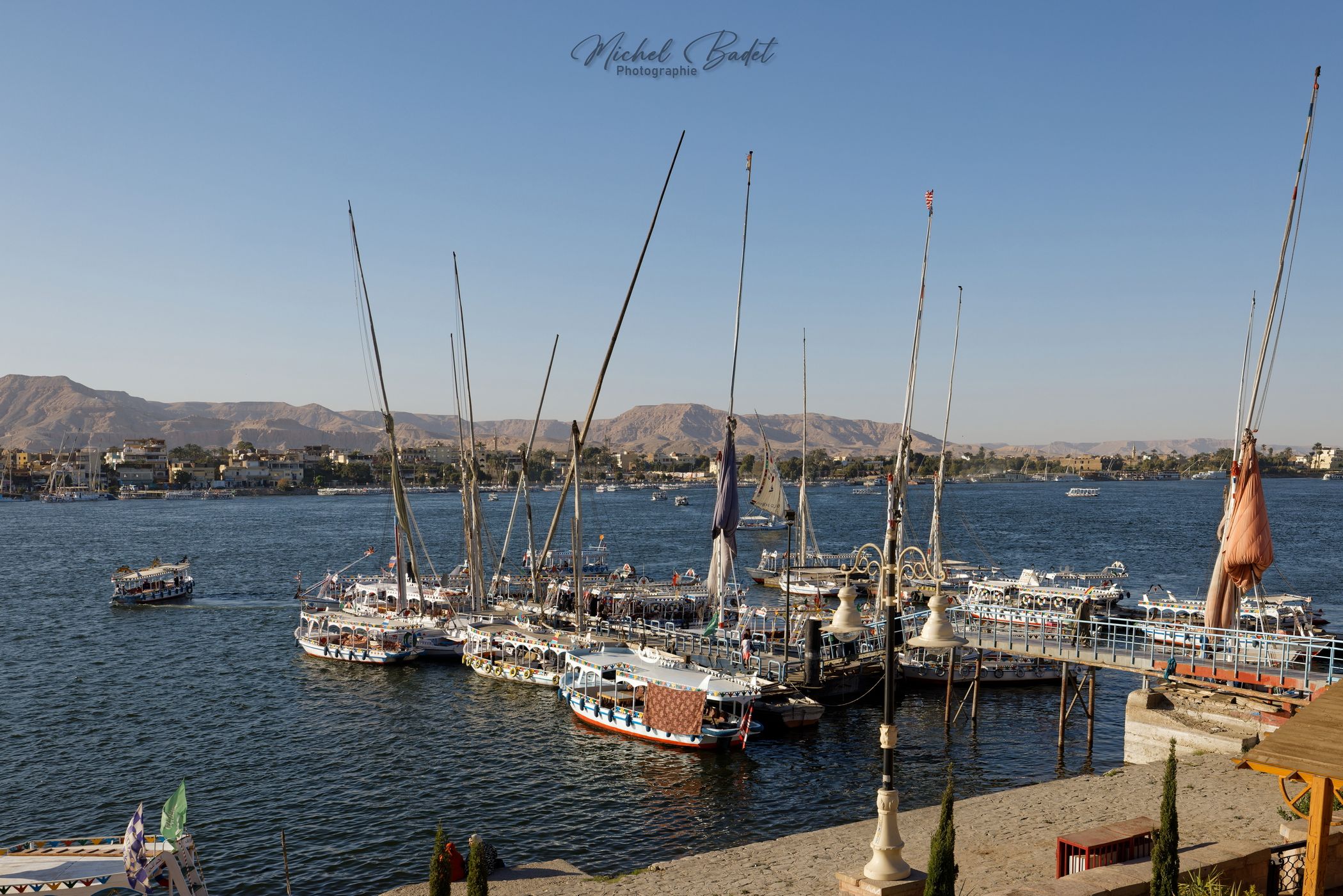 The Nile in Luxor from East embankment, Egypt