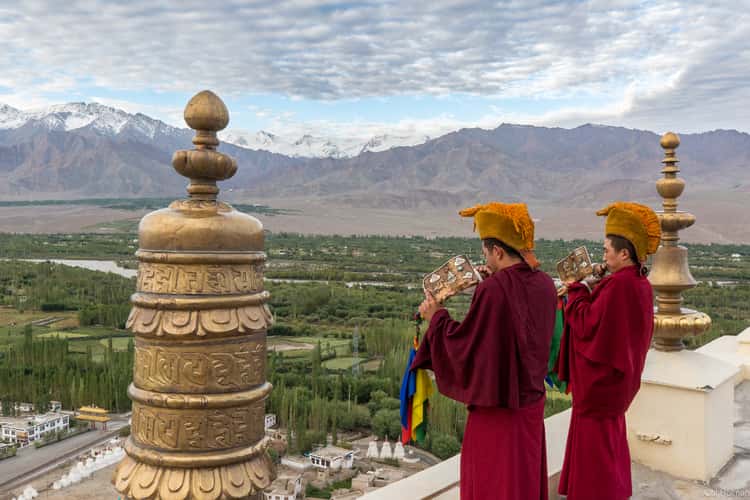 View of the mountains near Thiksey Monastery