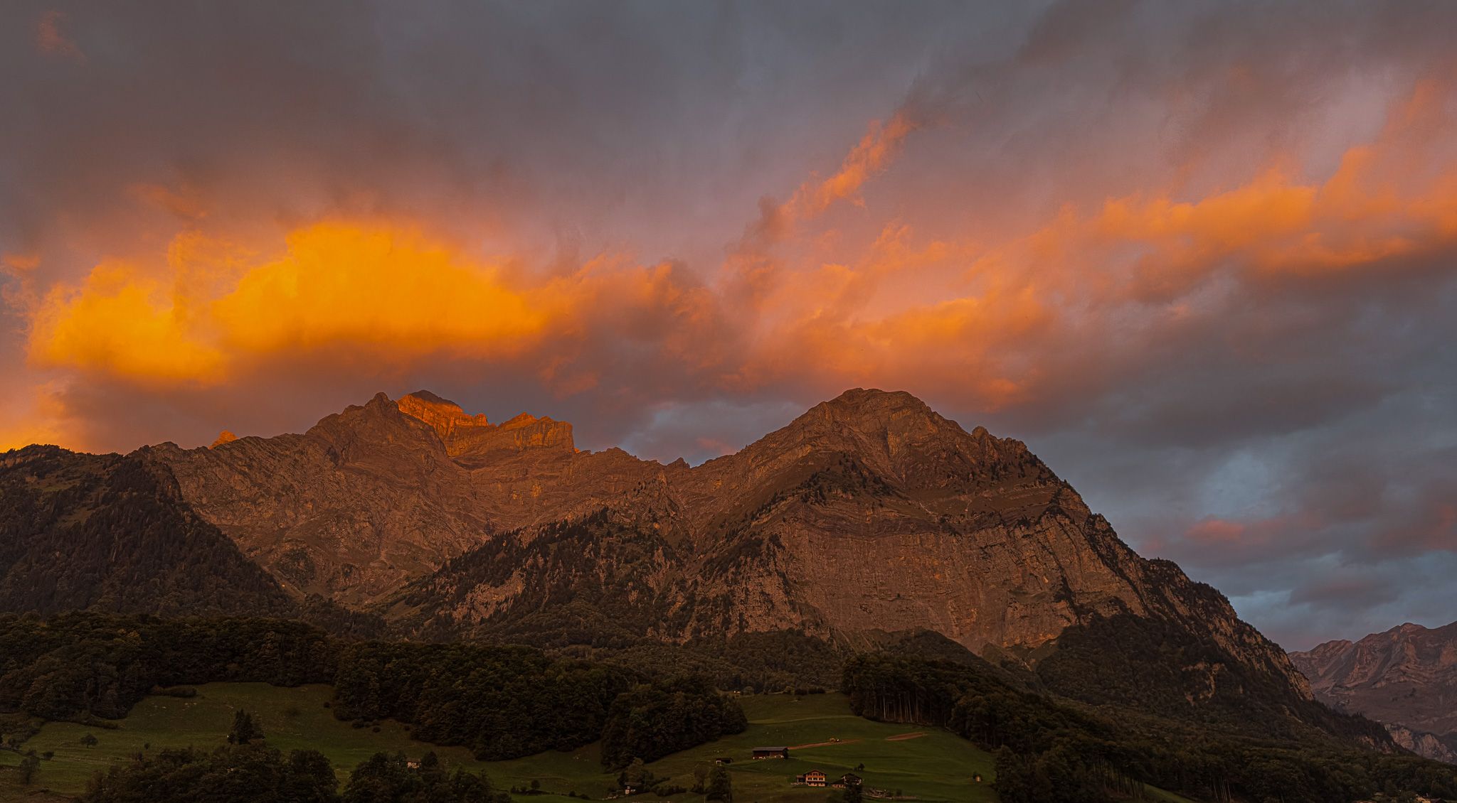 View on Mitlödi/GL, Switzerland