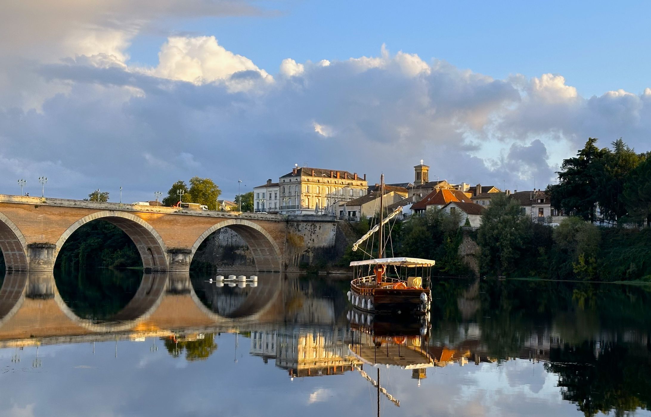 View on old bridge, France