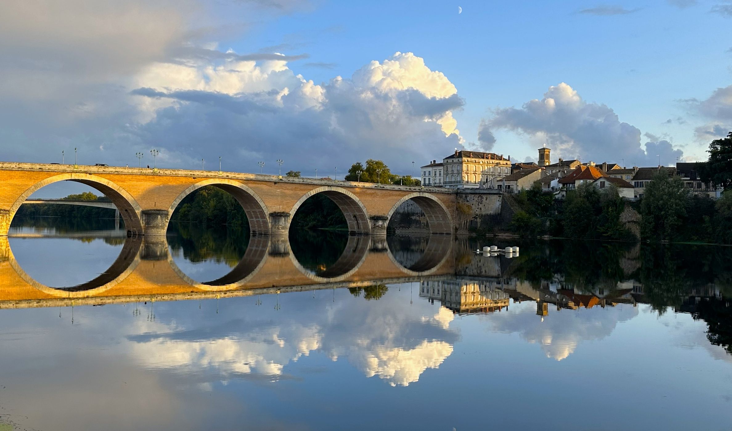 View on old bridge, France