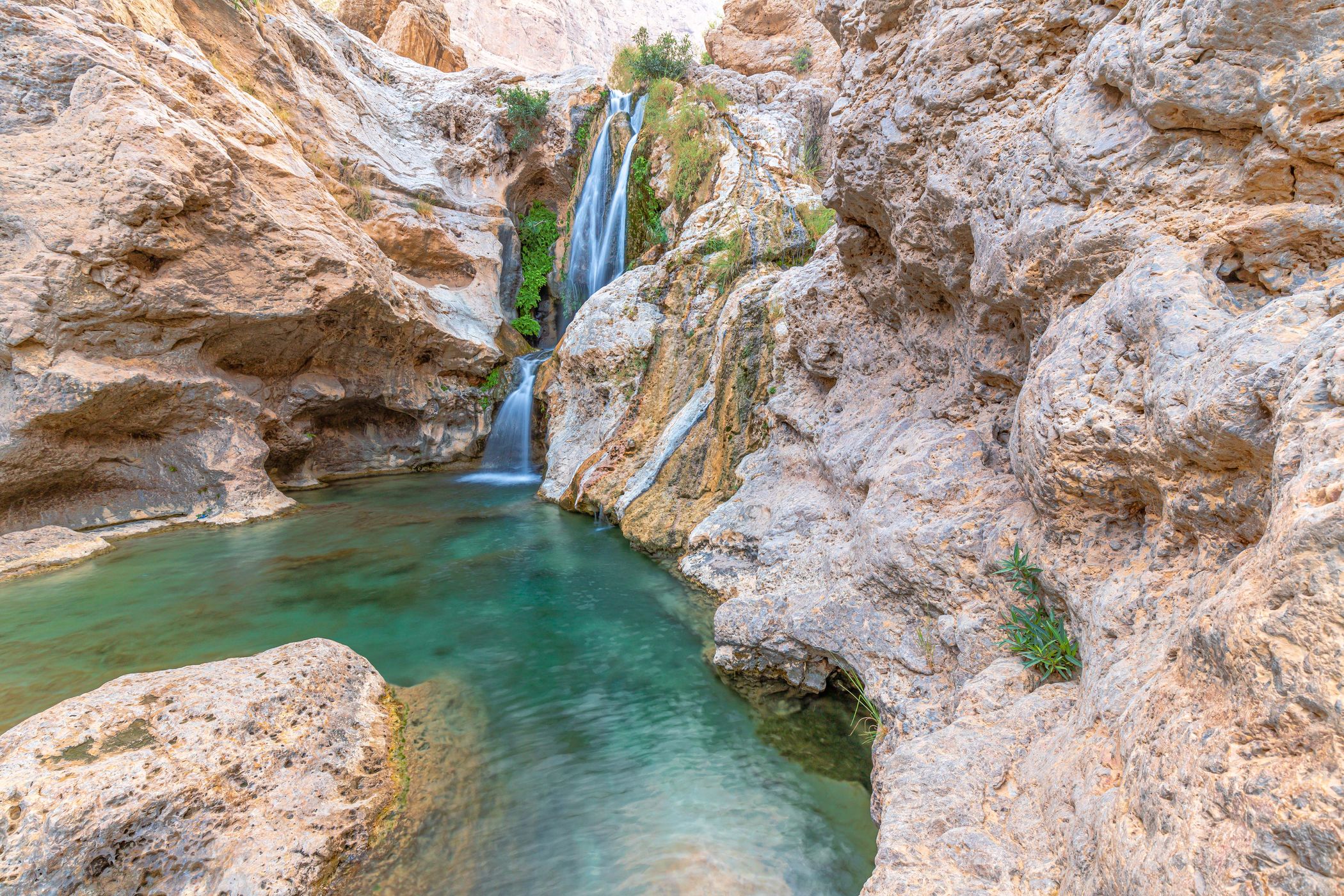Wadi Tiwi Waterfall in Oman, Oman