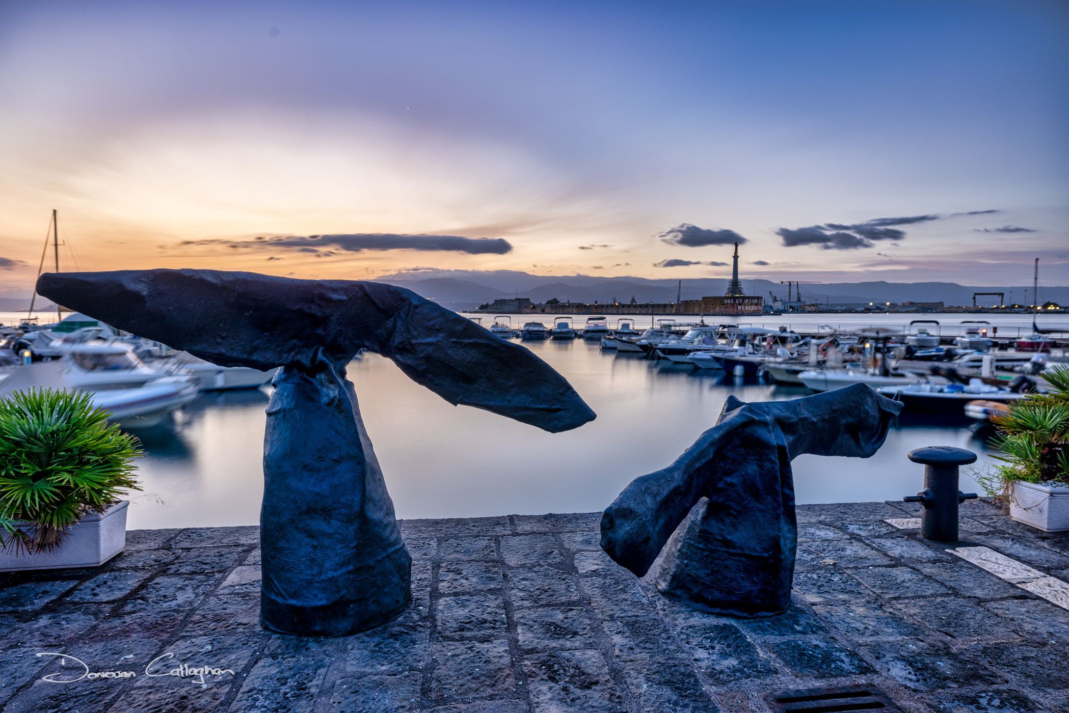 Whale Tale statue, Messina, Sicily, Italy