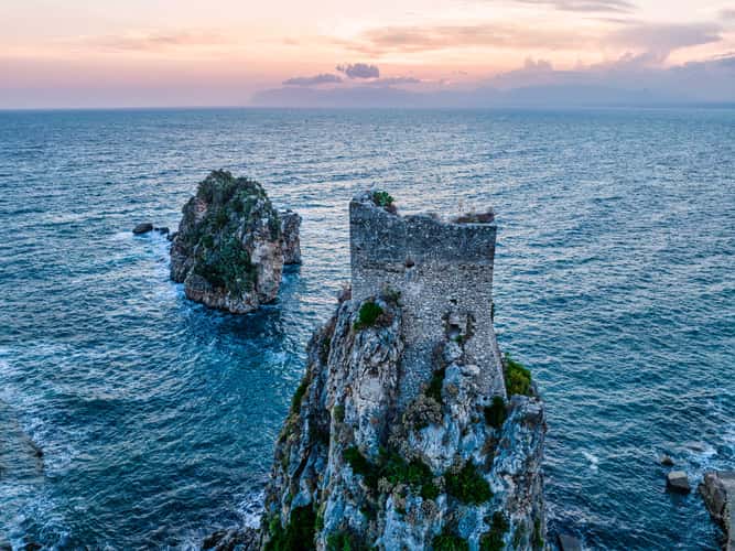 A castle peak Scopello, Sicily