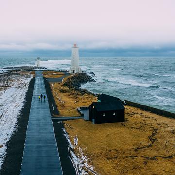Akranes Lighthouses (Drone), Iceland