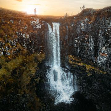 Carbost Burn Waterfall (Drone), United Kingdom
