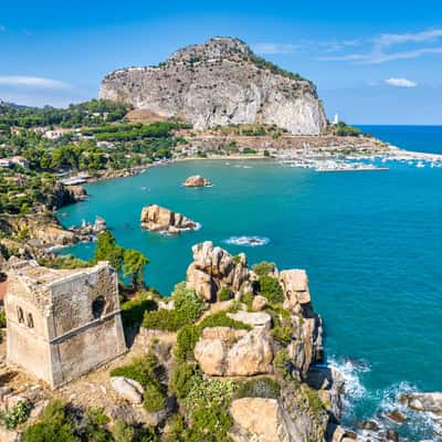 Castle east view, Cefalu, Sicily, Italy