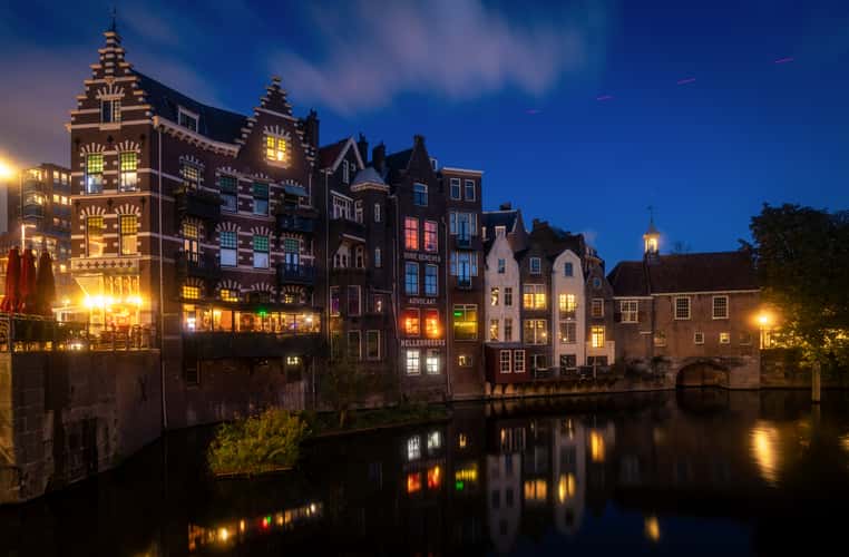 Delfshaven during Blue Hour