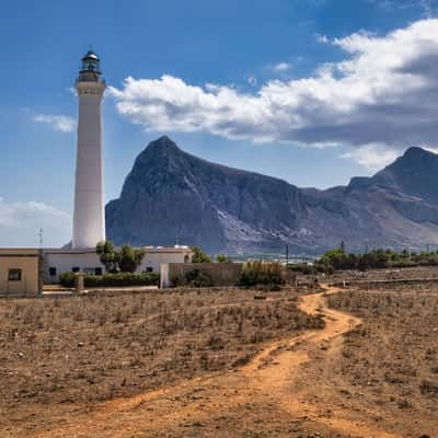 Faro di Capo San Vito lighthouse, Faro, Sicily, Italy